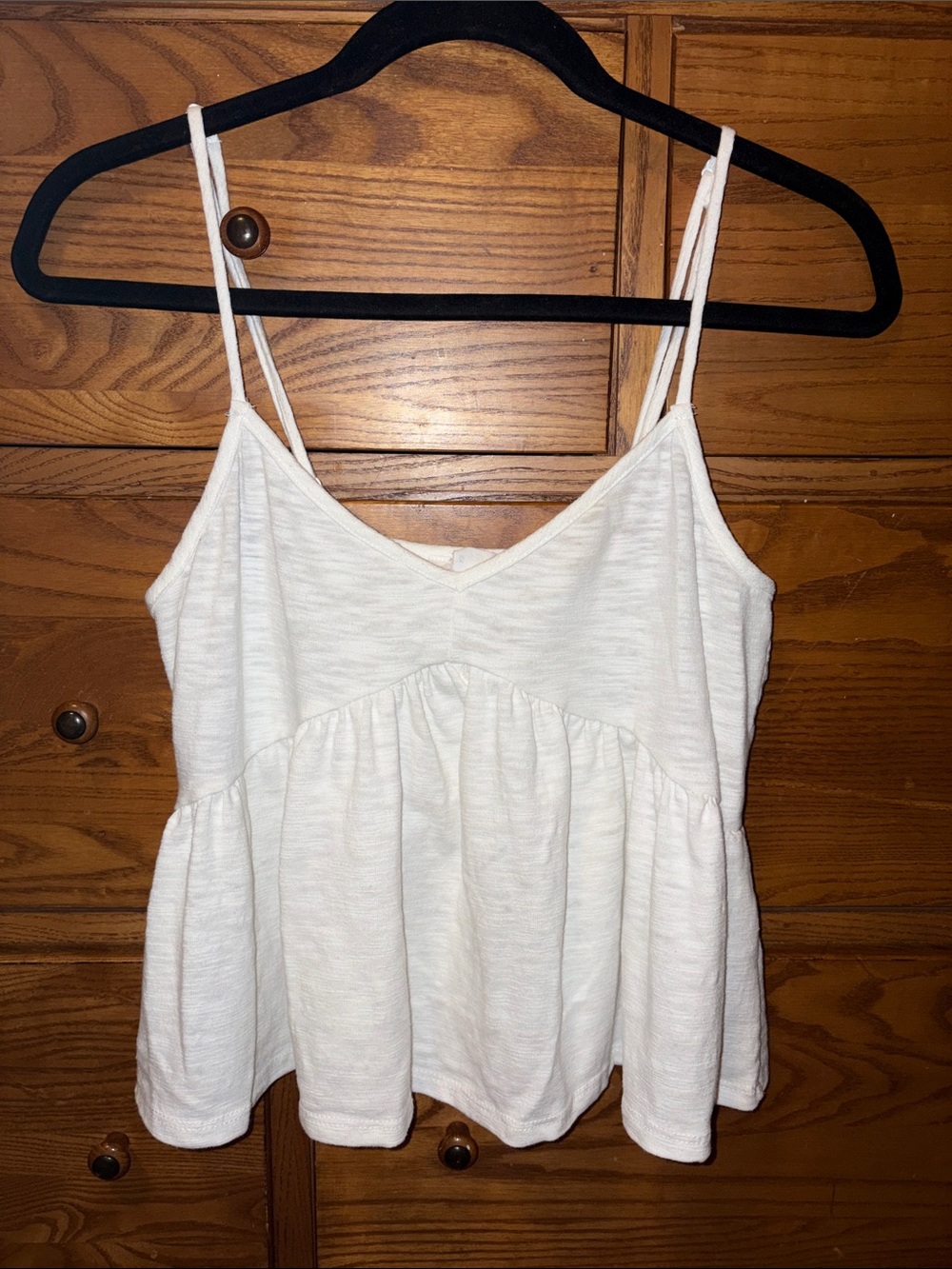 Sadie & Sage White Double-Spaghetti Strap Peplum Cami
